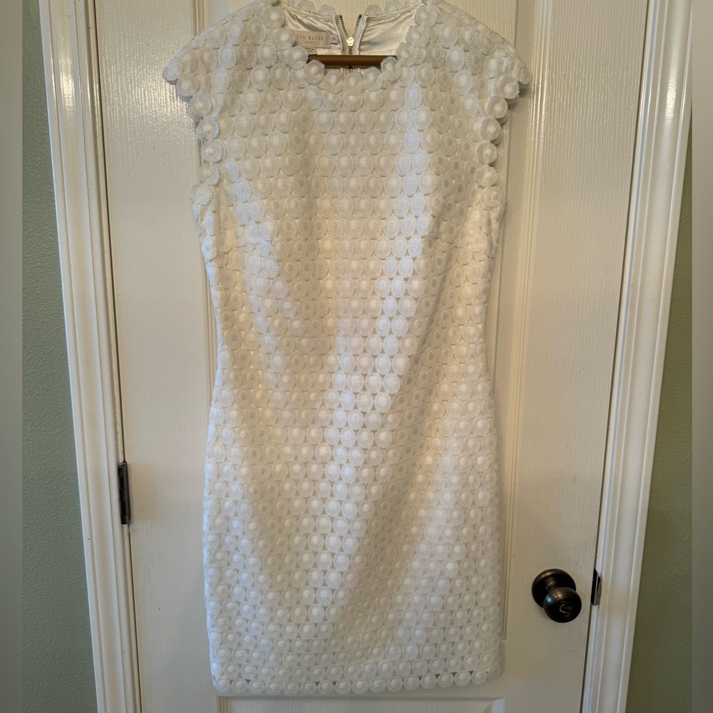 Ted Baker White Appliqué Dress